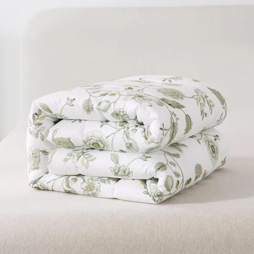 Vista 8 de Lemfux Juego de edredón tamaño King de 3 piezas, reversible, esponjoso, ligero, estilo granja, elegante, estampado de hojas, color blanco, suave