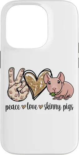 Vista 17 de Womens Girls Cute Funny Peace Love Hairless Guinea Pig Lover Case for iPhone 16