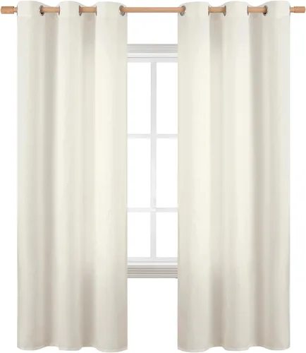 Vista 78 de BGment Cortinas de 45 pulgadas de largo, juego de 2 paneles para dormitorio, con ojales, aspecto de lino grueso, arpillera texturizada, filtrado