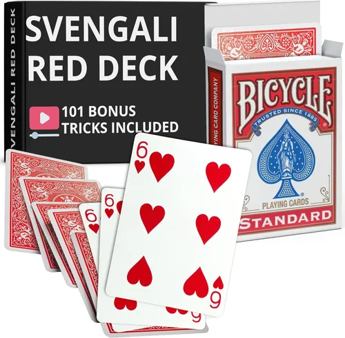 Vista 44 de Ted's Sterling Magic Juego de cartas Precision Red Rider Back Bicycle Svengali con instrucciones para más de 100 trucos (Sota de Corazones)