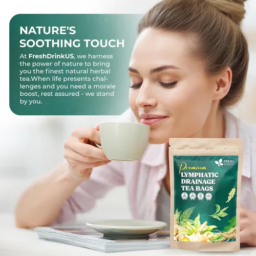 Vista 574 de FreshDrinkUS, 135 bolsas de té de jengibre y cúrcuma premium, ingredientes 100% naturales, mezcla hecha a mano de té de hierbas de cúrcuma