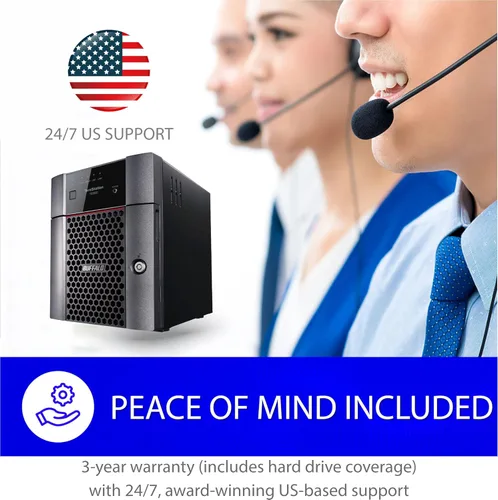 Vista 7 de BUFFALO TeraStation 3420DN NAS de escritorio SMB de 4 bahías de 8 TB (2 x 4 TB) con discos duros incluidos Almacenamiento conectado a red