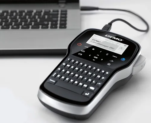 Vista 7 de DYMO Label Maker LabelManager 280 - Rotuladora portátil recargable, fácil de usar, teclas inteligentes de un solo toque, teclado QWERTY