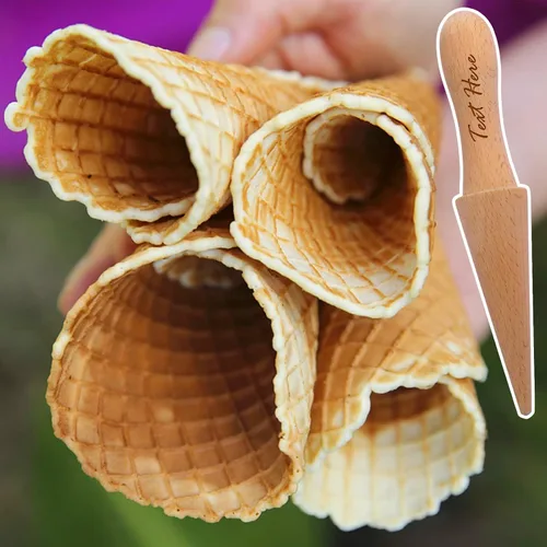 Vista 6 de Rodillo Pizzelle personalizado, molde de cono de helado con nombre personalizado (personalizado)