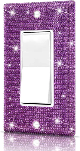 Vista 40 de Dengduoduo Placas de pared, cubierta decorativa para interruptor de luz, cubiertas decorativas de tomacorrientes, diamantes de imitación plateados