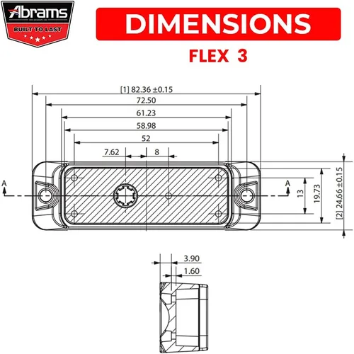 Vista 7 de Abrams Serie Flex (Azul) 9W - 3 LED para Vehículo de la Policía EMS EMT, Luz de Rejilla LED para Camión, Luz de Advertencia Estroboscópica