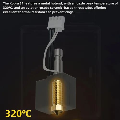 Vista 4 de Impresora 3D Hotend para Kobra S1, piezas de impresora 3D, kit de extremo caliente con 4 calcetines de silicona y 5 boquillas de 0.016 in