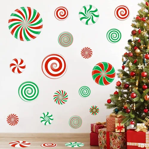 Vista 5 de 126 calcomanías de caramelo, decoraciones de pared de menta, calcomanías de PVC para suelo de caramelo, calcomanías de pared para decoración