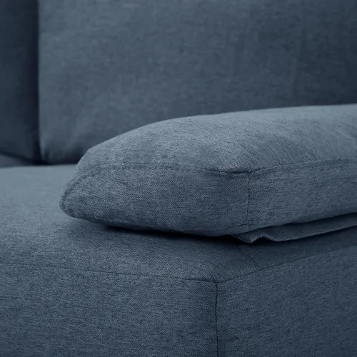 Vista 4 de Sofá seccional convertible en forma de L con diván extra ancho, dos almohadas desmontables con reposabrazos, sofá tapizado de 3 asientos con patas