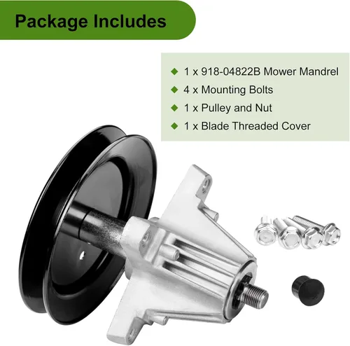 Vista 6 de Belleone 918-04822B Conjunto de husillo para tractor Craftsman Cub Troy Bilt Pony Bronco de 42 pulgadas, viene con todos los accesorios de montaje