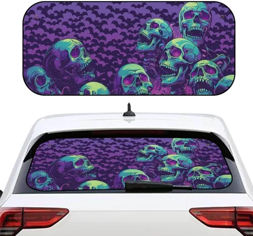 Vista 23 de Biyejit Parasol para ventana trasera de coche de vaca blanca y negra con ventosa, accesorios de automóvil con estampado de vaca, bloqueador solar