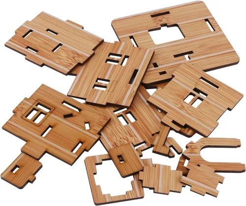 Vista 3 de Rompecabezas de madera 3D, mini kit de casa de modelo de bricolaje, juguetes educativos, rompecabezas de regalo para niños y adultos