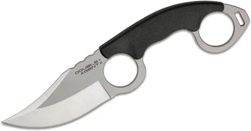 Vista 2 de COLD STEEL Double Agent II Plain Edge Durable Lightweight Japanese AUS8A Steel Clip Point Shape 3" Fixed Blade Tactical Outdoor Hunting Knife