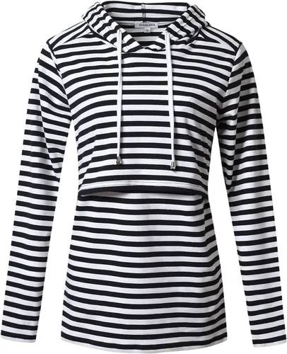 Vista 150 de GINKANA Sudadera con capucha para mujer, manga larga, lactancia materna, ropa casual
