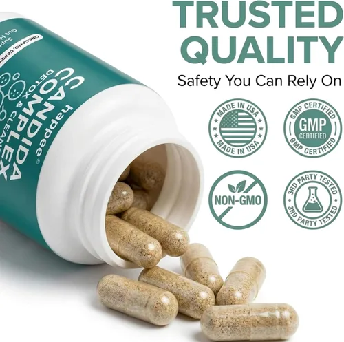Vista 6 de Happee Suplemento complejo Candida – Candida Cleanse para apoyo al crecimiento excesivo – Ácido caprílico, orégano y probióticos para el equilibrio