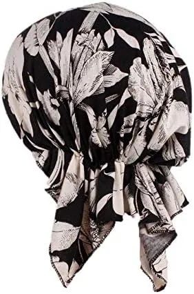 Vista 3 de Pañuelos para la cabeza pre-atados, 3 gorros empaquetados, gorro para quimioterapia, para mujeres.