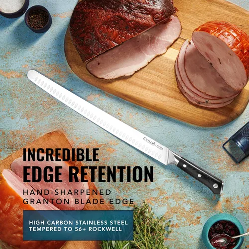 Vista 5 de Cutluxe Cuchillo de trinchar extralargo de 14 pulgadas – Cuchillo de pechuga, carne afilada y barbacoa Knіfe – Acero alemán de alto carbono – Diseño
