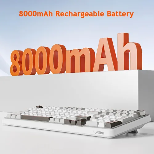 Vista 4 de Teclado mecánico inalámbrico para juegos, conectividad trimodo (Bluetooth 5.0/2.4GHz/USB-C), intercambiable en caliente, retroiluminación RGB