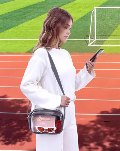 Vista 2 de Paxiland Clear Bag for Stadium Events, Clear Purse with Removeble Strap, Stadium Bag for Sporting Work Festival and Concert