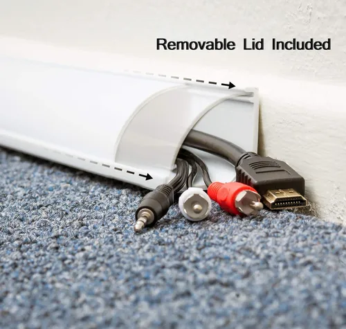 Vista 5 de Electriduct Canaleta de cable de conducto de esquina pequeña (Serie 1075), 5 pies, color beige