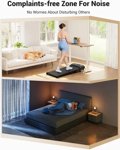 Vista 7 de THERUN Walking Pad Treadmill Under Desk, Portable Mini Treadmill for Home/Office, Walking Pad Machine with 2.5HP and 265 lbs Weight Capacity Remote