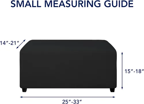 Vista 6 de PureFit Funda otomana rectangular de ajuste suave superelástica, para taburete de pies y muebles de almacenamiento plegables para sala de estar