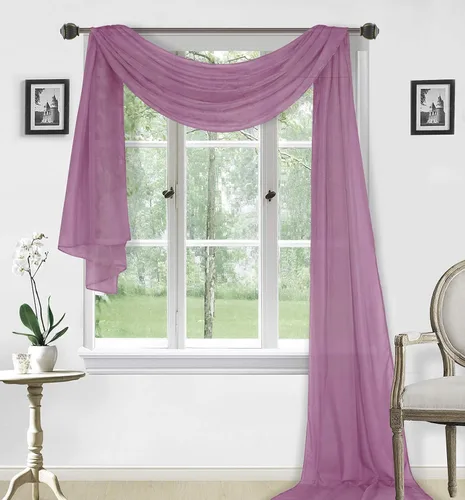 Vista 9 de Sapphire Home Cortinas de cenefa para ventana, cenefas transparentes extralargas para ventanas, cortinas de gasa para sala de estar, cocina