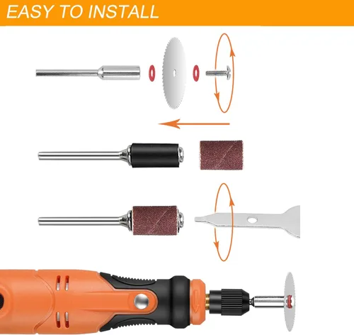 Vista 6 de HARDELL Herramienta rotativa inalámbrica de 3.7 V, kit de herramientas rotativas recargables con 3 velocidades, mini herramienta giratoria con 94