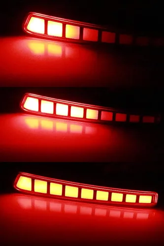Vista 2 de iJDMTOY Luces reflectoras de parachoques LED de lente roja compatibles con Toyota Corolla Sedán 2019-22, funciona como faros antiniebla traseros