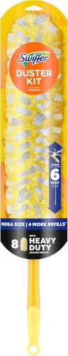 Vista 12 de Kit de plumero Swiffer con mango súper extensible de 6 pies, kit de iniciación resistente con 8 recambios
