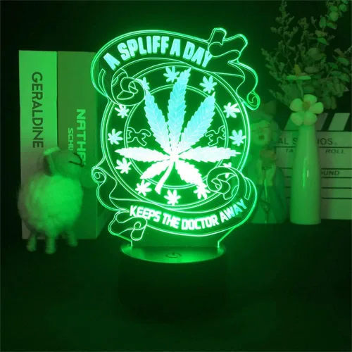 Vista 11 de 420 hojas 3D LED lámpara de mesa luz nocturna ilusión visual óptica decoración del hogar iluminación