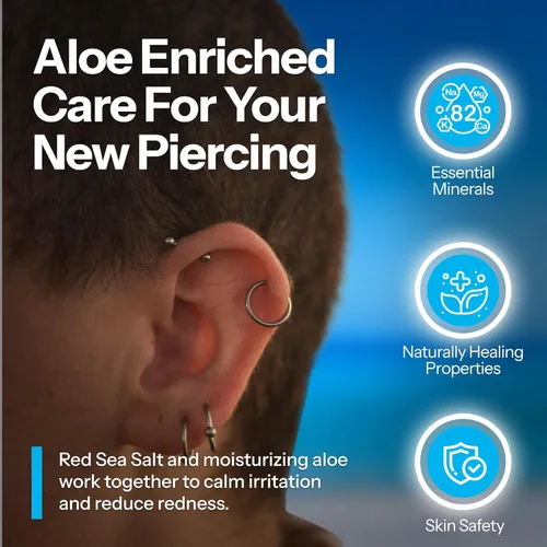 Vista 7 de H2Ocean Jabón de espuma para piercing corporal, cuidado posterior de sal marina orgánica con aloe vera, sin alcohol, sin perfume, vegano