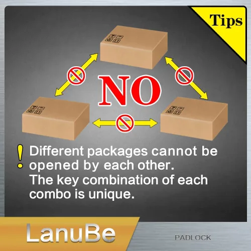 Vista 6 de LanuBe Candado laminado con llave (1-9/16", 40 mm), candados con llave iguales, grillete normal, paquete de 24