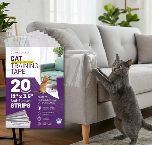 Vista 10 de CLAWGUARD Dispensador de cinta protectora de muebles para arañazos para gatos, cinta antiarañazos para muebles, protector de sofá contra garras