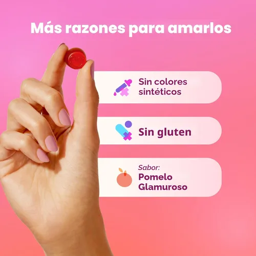 Vista 5 de OLLY Undeniable Beauty - Gomitas de belleza para el cabello, piel, uñas; con biotina, vitamina C, queratina; suplemento masticable, sabor pomelo