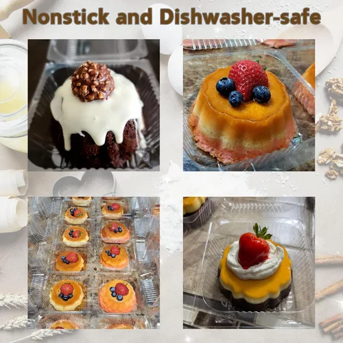 Vista 6 de ZENFUN 10 moldes de flan mini moldes para flan, molde estriado de 4 pulgadas antiadherente, moldes de acero al carbono, moldes para tartas, moldes