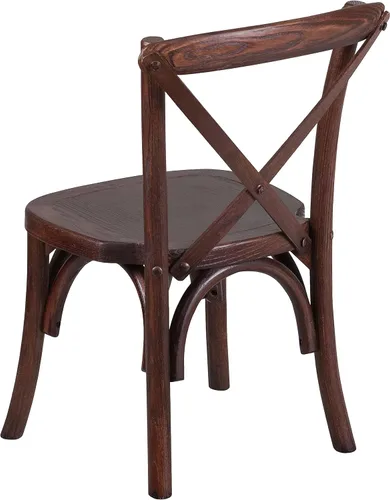 Vista 4 de Flash Furniture HERCULES Series Silla de caoba con respaldo cruzado para niños