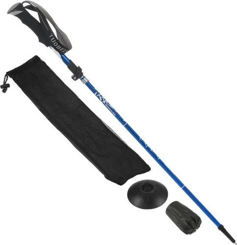 PATIKIL Bastones de trekking, bastón plegable telescópico plegable con cesta de barro de aleación de aluminio para senderismo al aire libre caminar