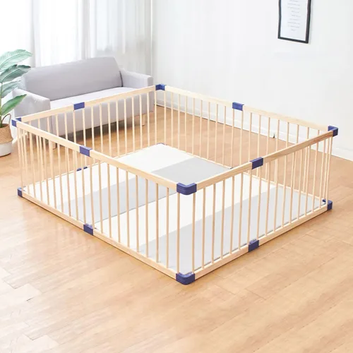 Vista 13 de Jolan Corralito de juegos para bebés, de madera para bebés y niños pequeños, transpirable, duradero, centro de actividades para interiores