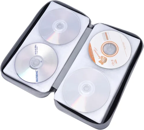 Vista 3 de alavisxf xx Estuche para CD, soporte de plástico duro para CD de capacidad para 96 unidades, estuche de almacenamiento de discos de DVD, portátil