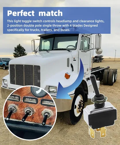 Vista 5 de 16-06657 Interruptor de faros delanteros para Peterbilt 330 357 359 377 378 379 387. Interruptor de palanca de reemplazo 1606657 577.75611
