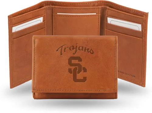 Vista 41 de Rico Industries NCAA Alabama Crimson Tide - Cartera triple de piel en relieve, color marrón