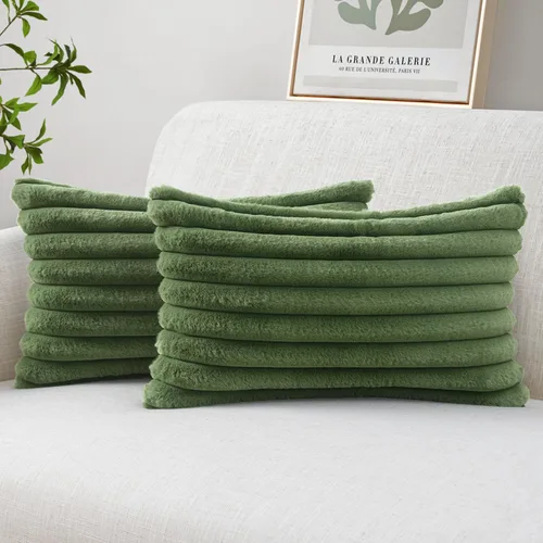 Vista 15 de MIULEE Juego de 2 fundas de almohada decorativas de piel sintética de 16 x 16 pulgadas, decoración moderna de primavera para el hogar, almohadas