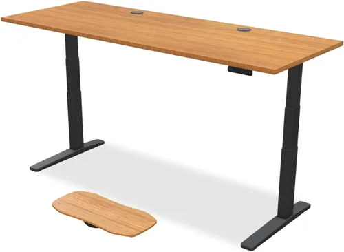 Vista 24 de UPLIFT - Escritorio de bambú V2 de 1 pulgada de grosor, marco de altura ajustable, teclado avanzado con memoria y ojales para cables, tabla Motion-X
