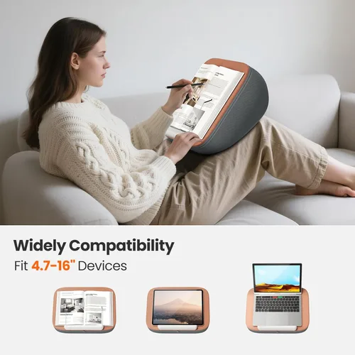 Vista 4 de Tounee Soporte para Libros - Almohada de Frijoles Ultra Suave para Libros, Tabletas, iPads y Kindle - Lectura y Visualización sin Usar las Manos