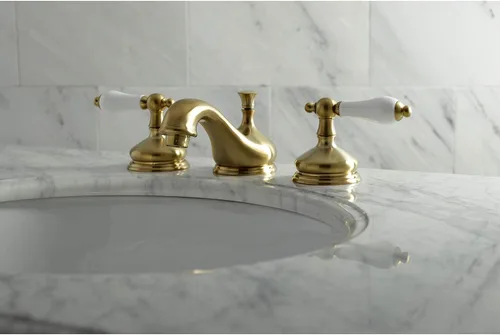 Vista 4 de Kingston Brass KS1167PL Grifo de baño extendido de 8 pulgadas, latón cepillado