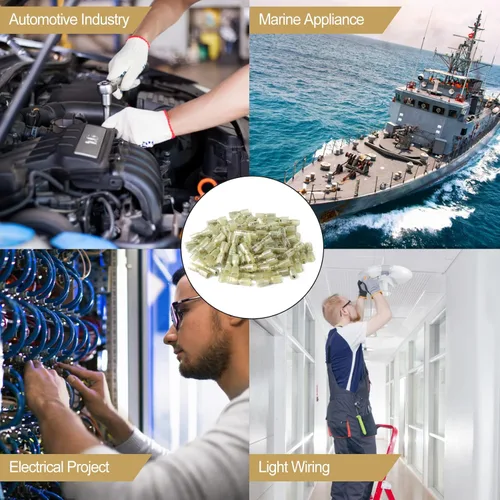 Vista 5 de 100 conectores de desconexión rápida impermeables de 12-10 AWG de 12-10 AWG, cables eléctricos de crimpado, conectores de pala hembra, desconexión