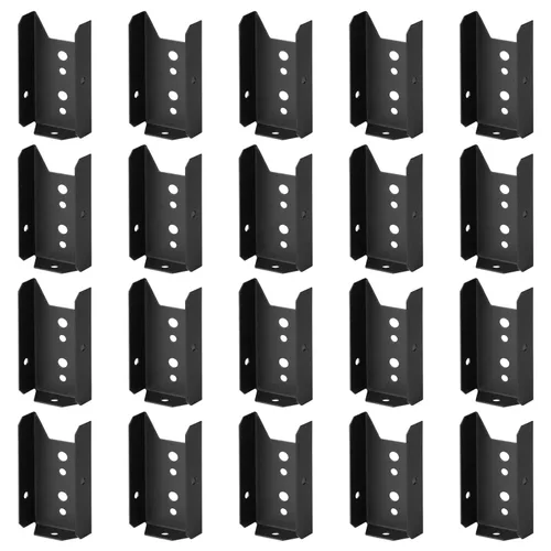 Vista 4 de GBGS Paquete de 20 soportes para riel de valla para postes de madera de 2 x 4, calibre 18, negro