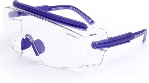 Vista 12 de UKNOW Anteojos de seguridad sobre lentes, gafas de seguridad antivaho protección ocular envolvente, gafas protectoras ANSI Z87.1