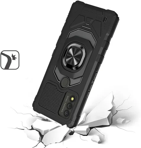 Vista 3 de Customerfirst for Wiko Voix U616AT Phone Case, with Tempered Glass Screen Protector Heavy Duty Protection Technology Built-in Kickstand Rugged Black